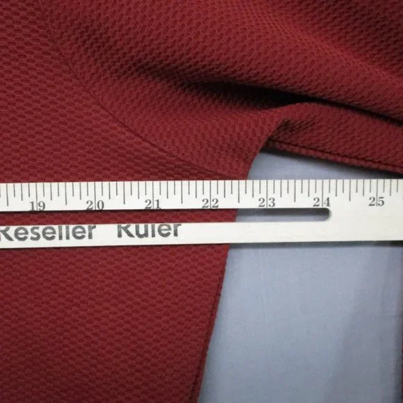 Perry Ellis 360‎ Long Sleeve Shirt Quarter Zip Burgundy Red Men Size | L - Picture 4 of 8